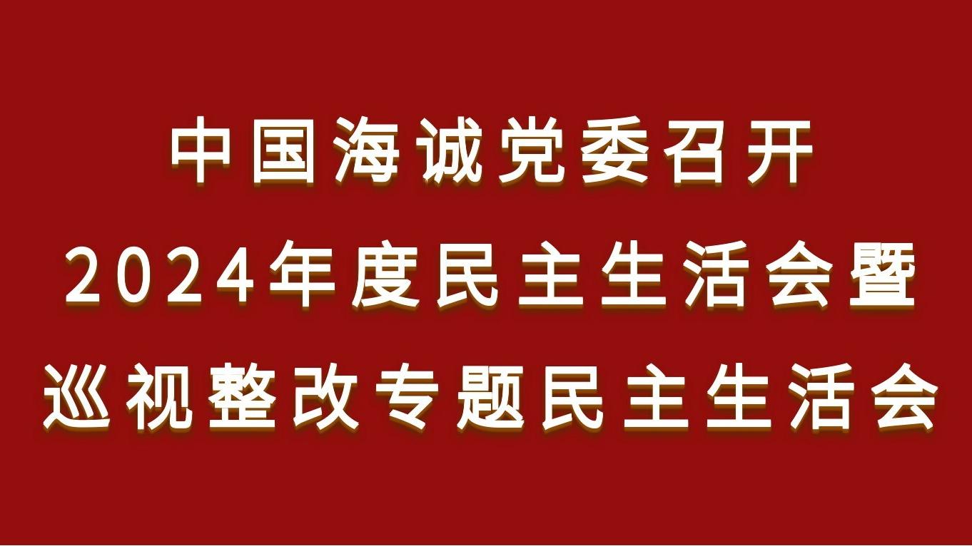 中國海誠黨委召開2024年度民主生活會暨巡視整改專題民主生活會